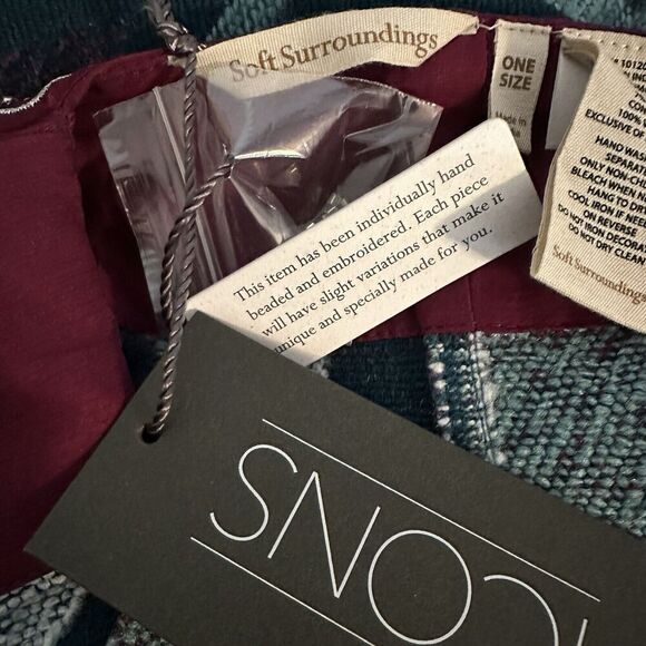 NWT Soft Surroundings Icons Kimono Wrap One Size Acrylic Beaded Embroided - Picture 9 of 10